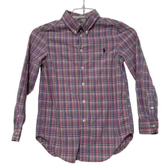 Ralph Lauren Boys Plaid Long-Sleeve Button-Up Shirt, Size M (10-12) - Picture 1 of 5